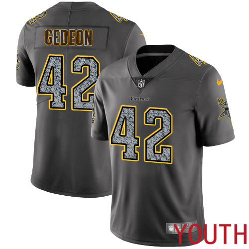 Minnesota Vikings #42 Limited Ben Gedeon Gray Static Nike NFL Youth Jersey Vapor Untouchable->youth nfl jersey->Youth Jersey